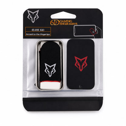 (Red) Sarafox V6 Finger Sleeves with Storage Tin — 2 Pairs