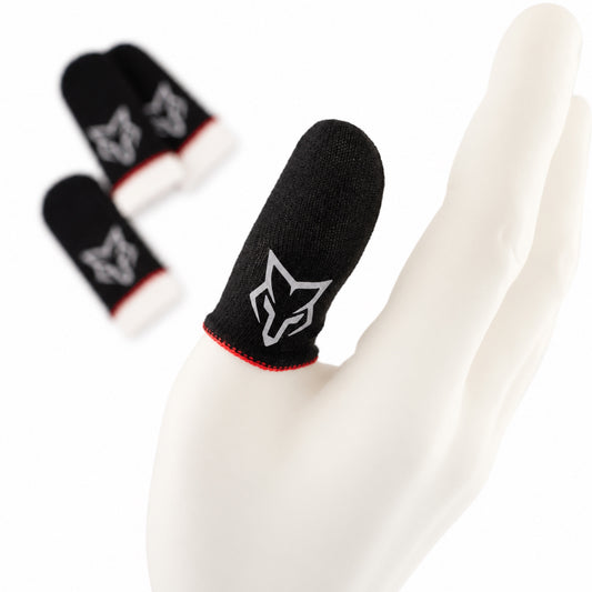 (Red) Sarafox V6 Finger Sleeves with Storage Tin — 2 Pairs